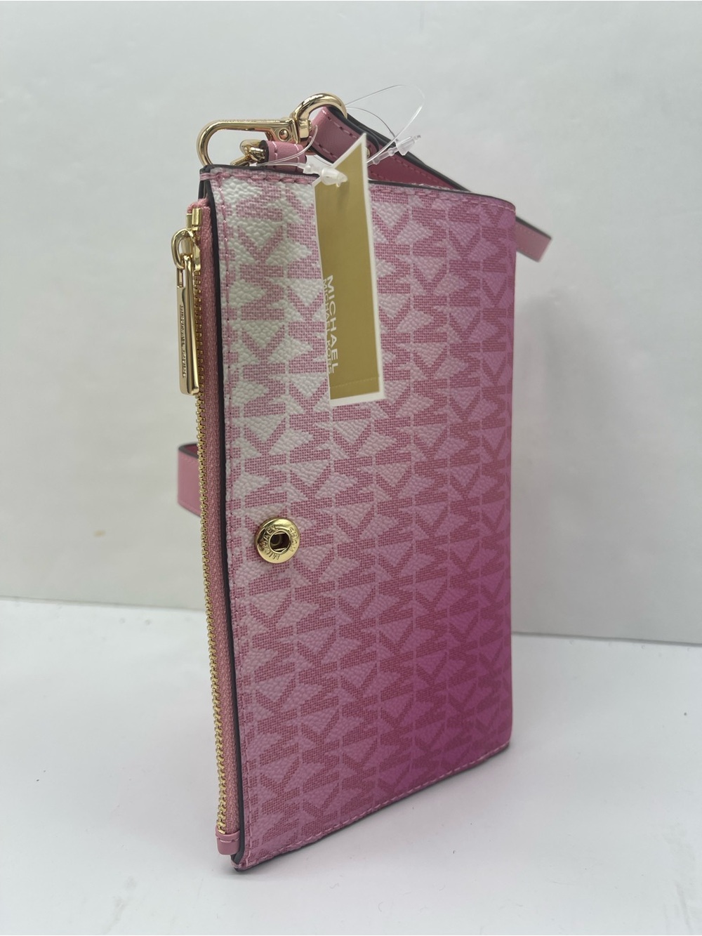 Michael Kors Jet Set Lg Double Zip Ombré Sign Logo Wristlet Wallet Carnation 
NW - Picture 13 of 16